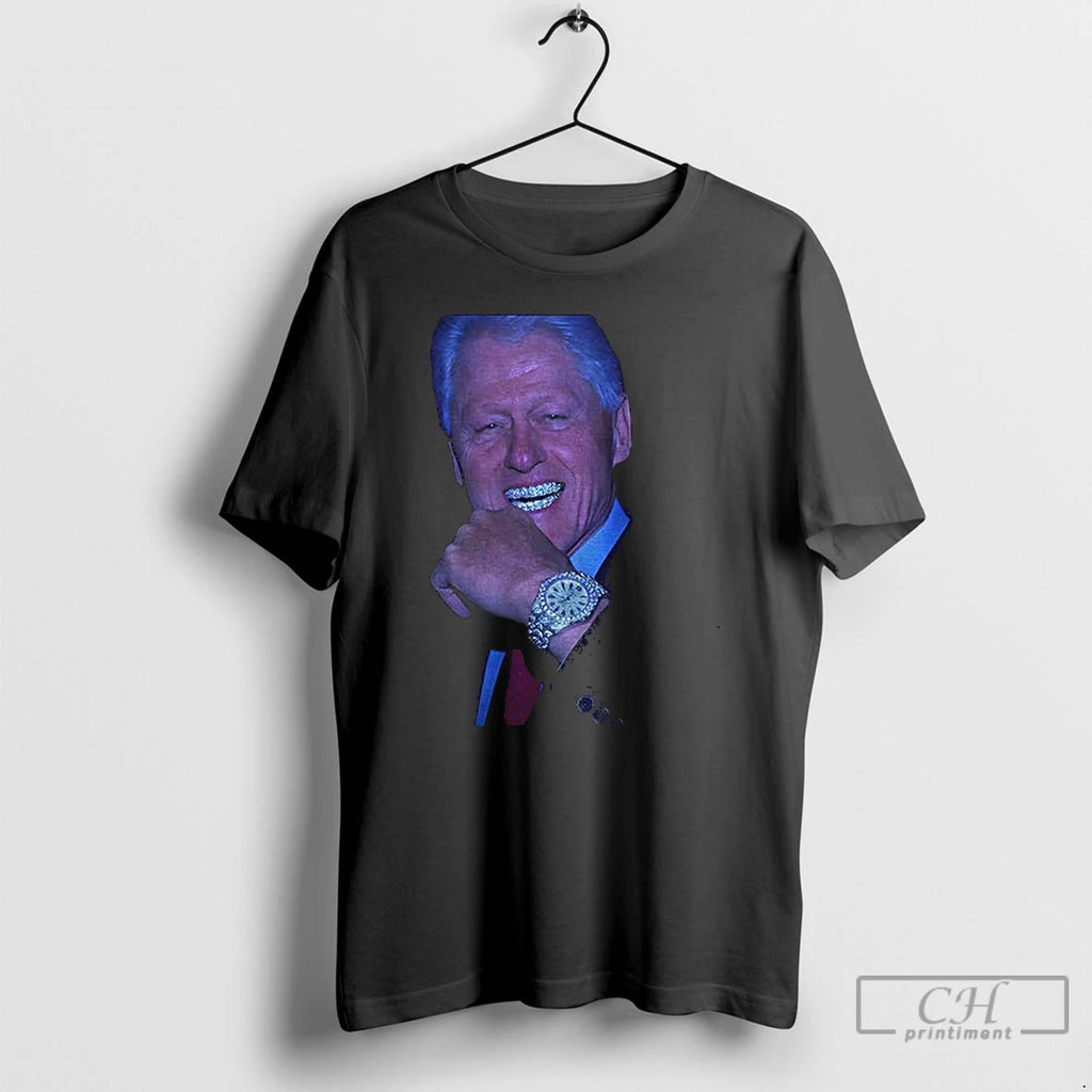 Classic Bill Clinton Grillz Teeth Photo Shirt Hoodie Sweatshirt | PurePodTees.com