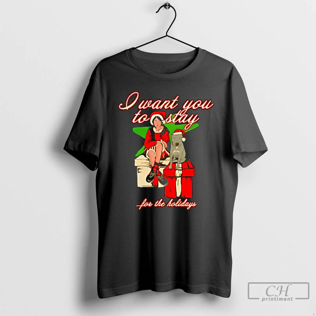 Classic Billieeilish I Want You To Stay For The Holidays Shirt Hoodie Sweatshirt | PurePodTees.com
