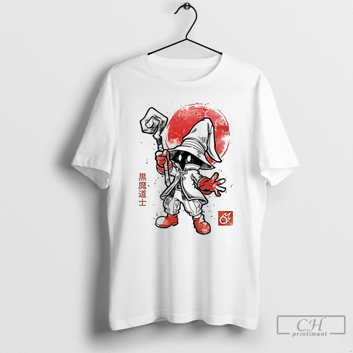 Classic Black Mage Sumi E Video Game Shirt Hoodie Sweatshirt | PurePodTees.com