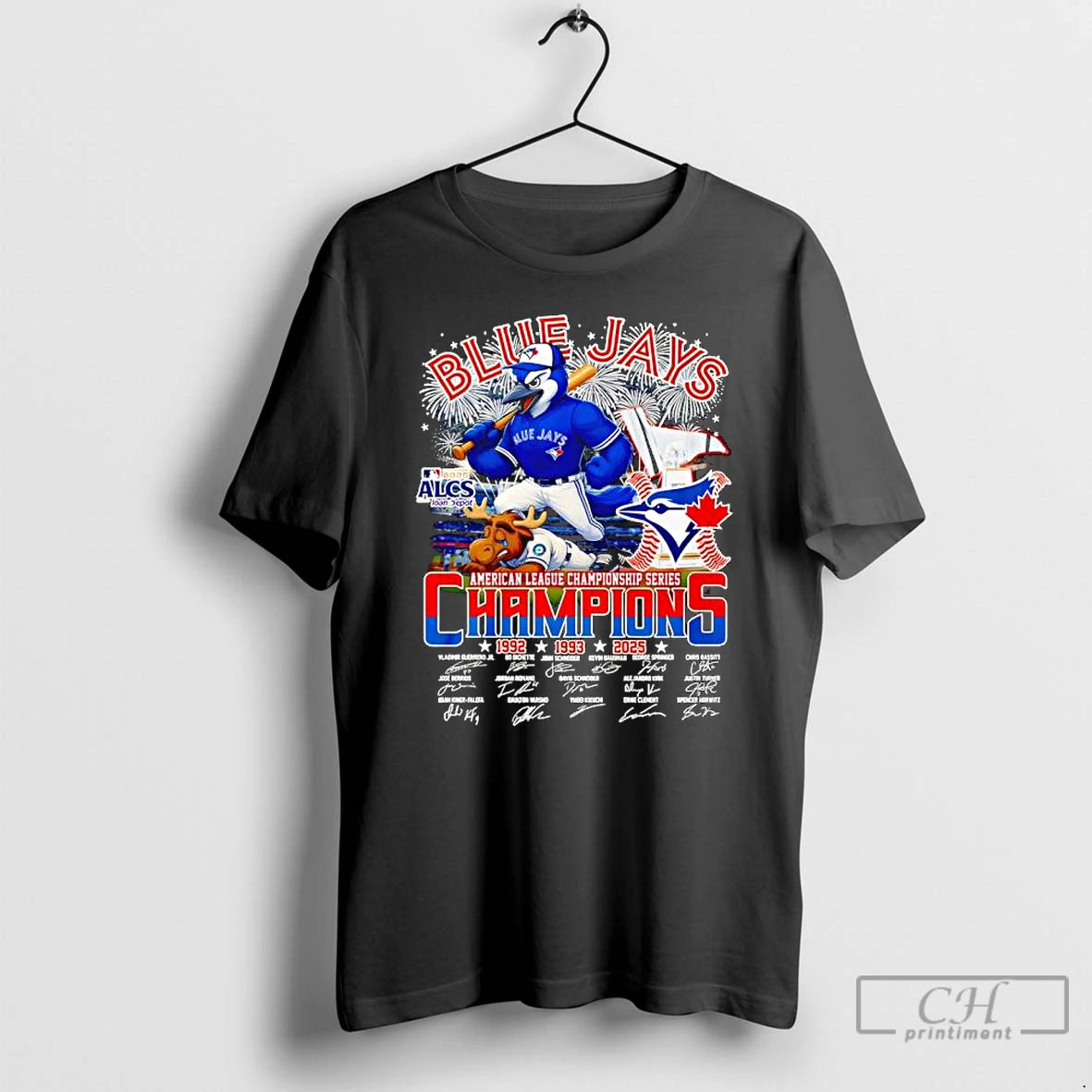 Classic Blue Jays 2025 American League Championship Series Signatures Alcs Mlb Mascot Logo T Shirts Hoodie Sweatshirt