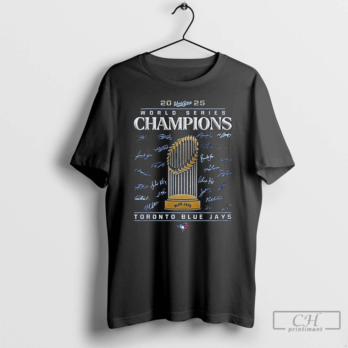 Classic Blue Jays World Series Trophy Champions 2025 Signature T Shirts Hoodie Sweatshirt | PurePodTees.com