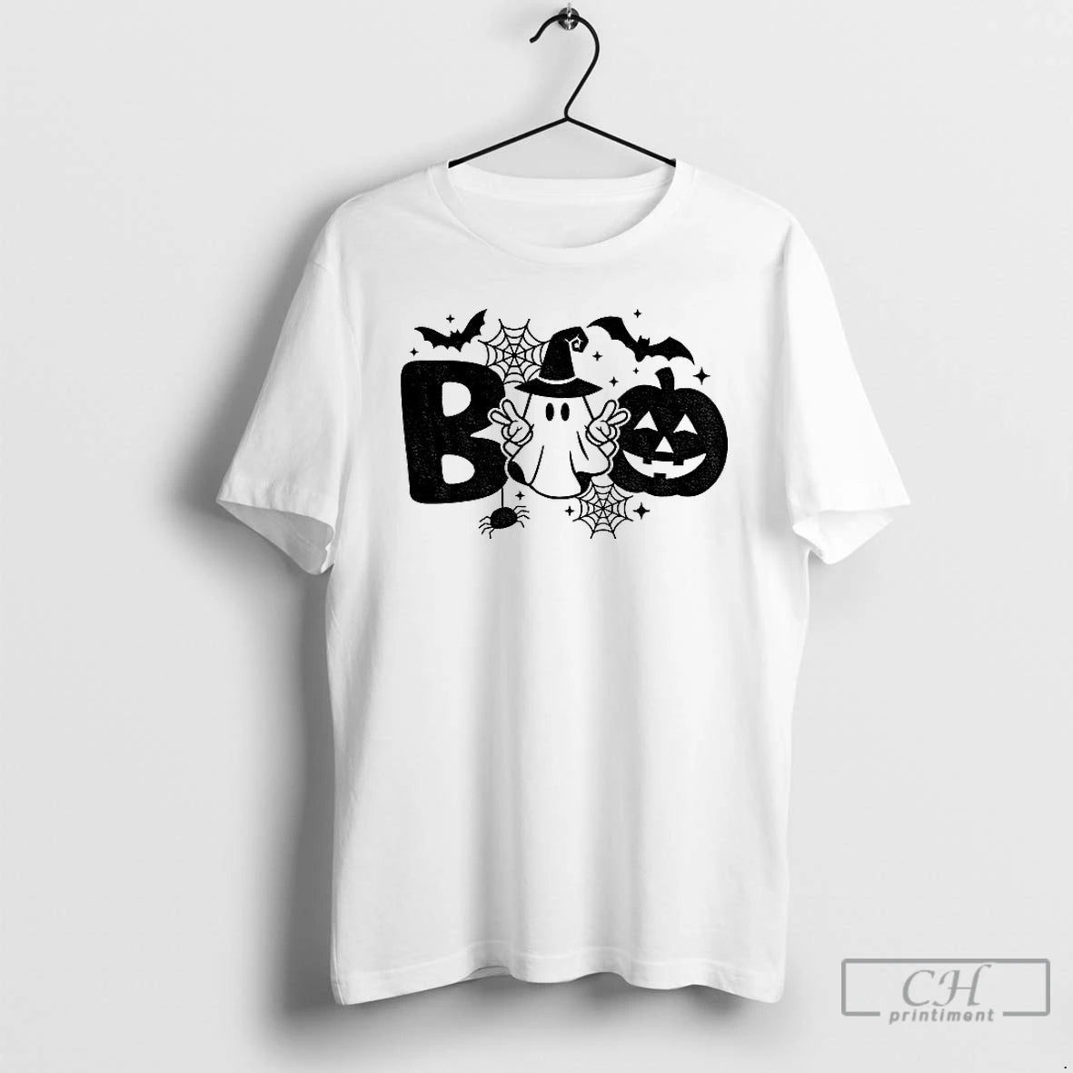 Classic Boo Halloween Ghost Pumpkin Spider Spooky Season T Shirts Hoodie Sweatshirt | PurePodTees.com