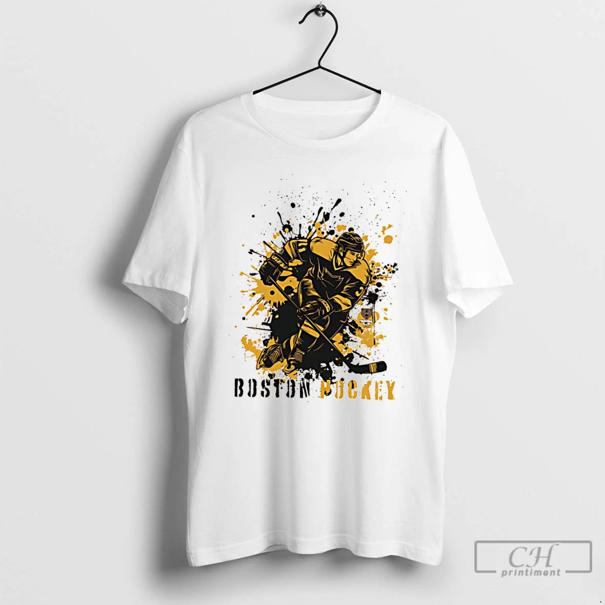 Classic Boston Bruins Ice Hockey Team Splatter Paint T Shirts Hoodie Sweatshirt | PurePodTees.com