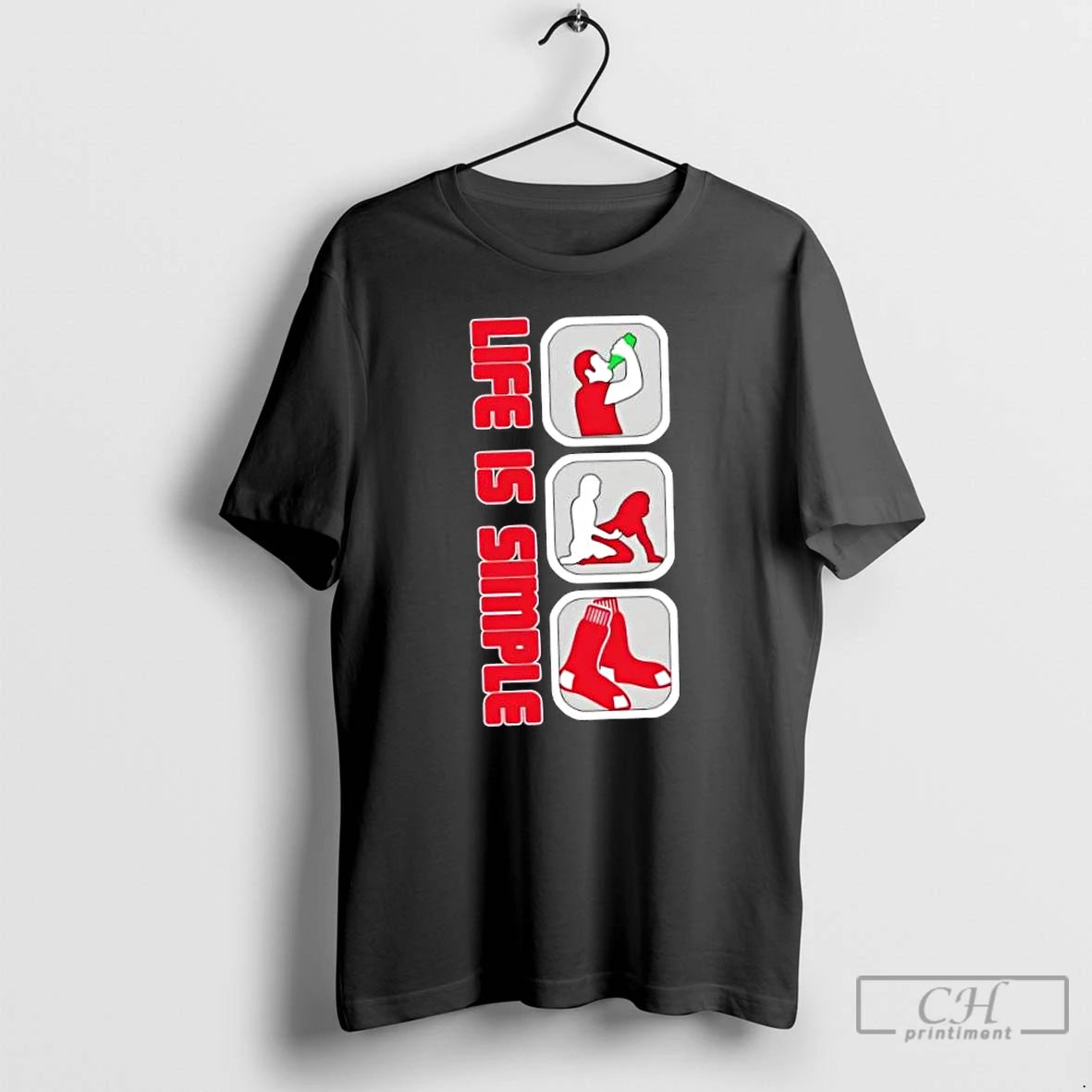Classic Boston Red Sox Baseball Life Is Simple T Shirts Hoodie Sweatshirt | PurePodTees.com