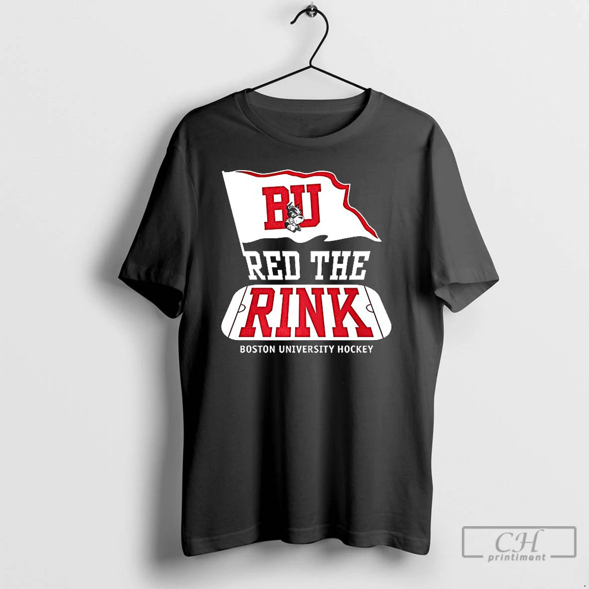 Classic Boston University Hockey Red The Rink Shirt Hoodie Sweatshirt | PurePodTees.com