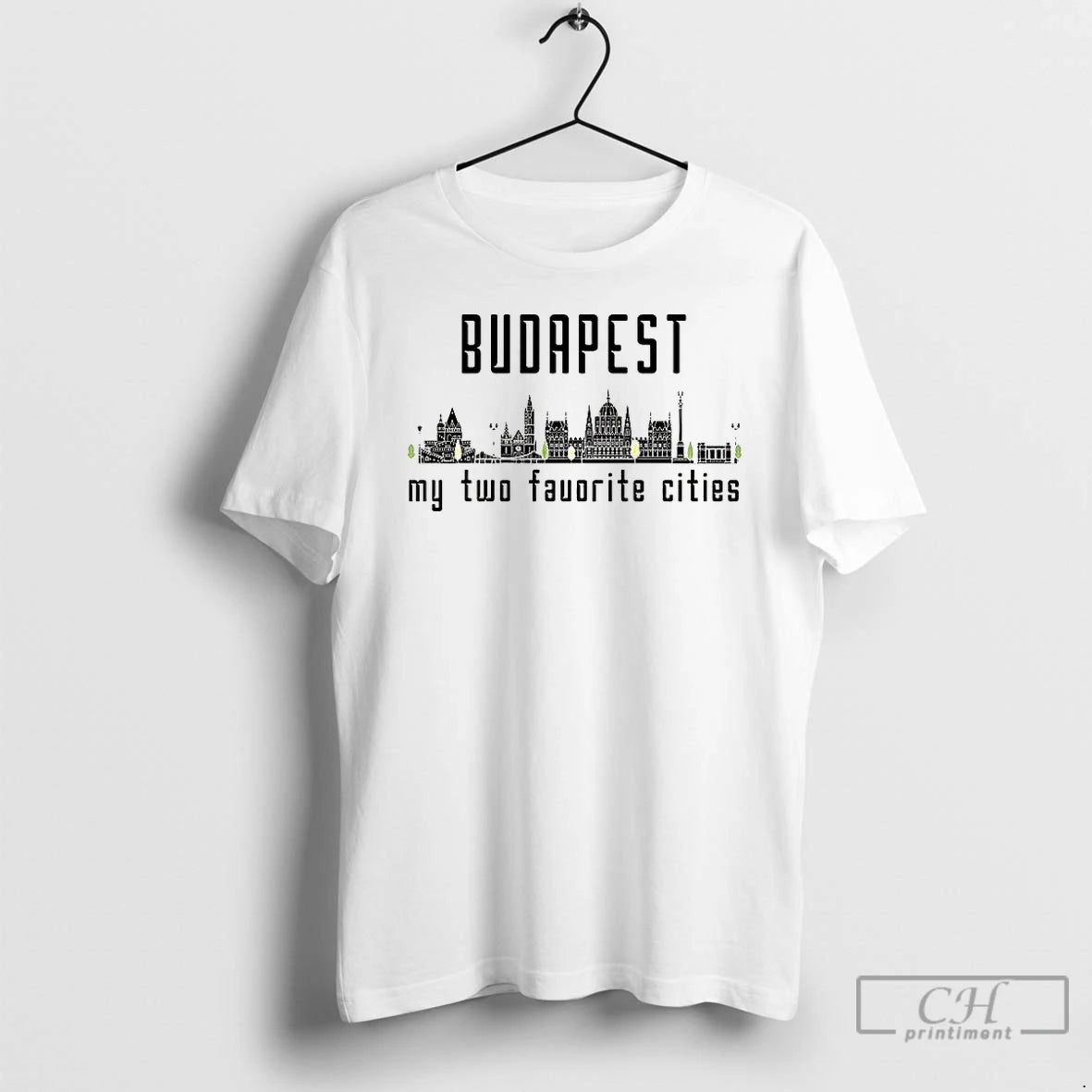 Classic Budapest My Two Favorite Cities Skyline Shirt Hoodie Sweatshirt | PurePodTees.com