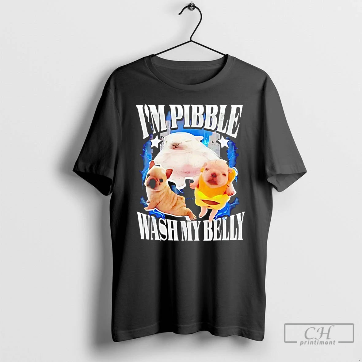 Classic Bulldog Im Pibble Wash My Belly T Shirts Hoodie Sweatshirt | PurePodTees.com