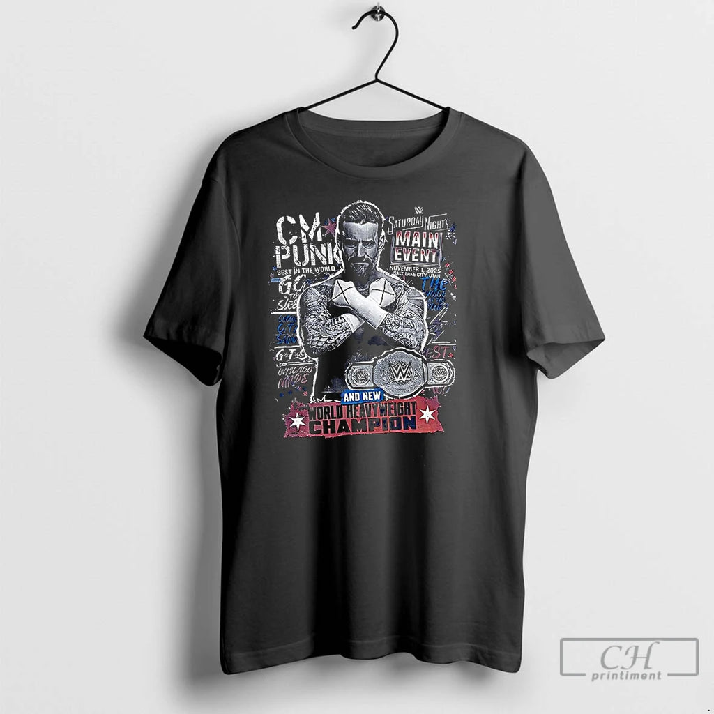 Classic Cm Punk And New World Heavyweight Champion Shirt Hoodie Sweatshirt | PurePodTees.com