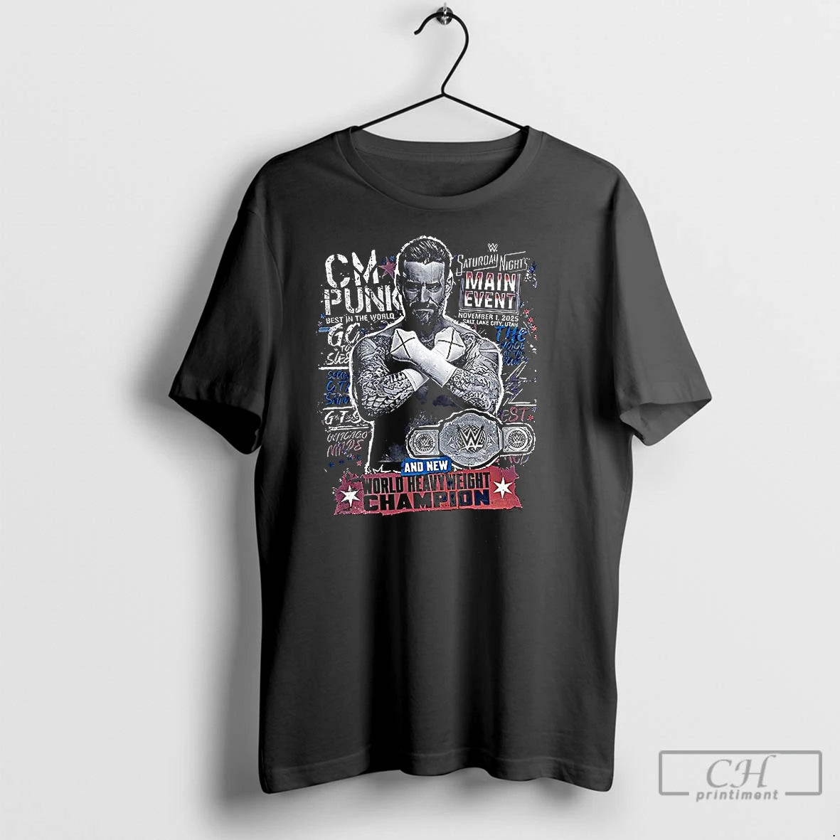 Classic Cm Punk And New World Heavyweight Champion Shirt Hoodie Sweatshirt | PurePodTees.com