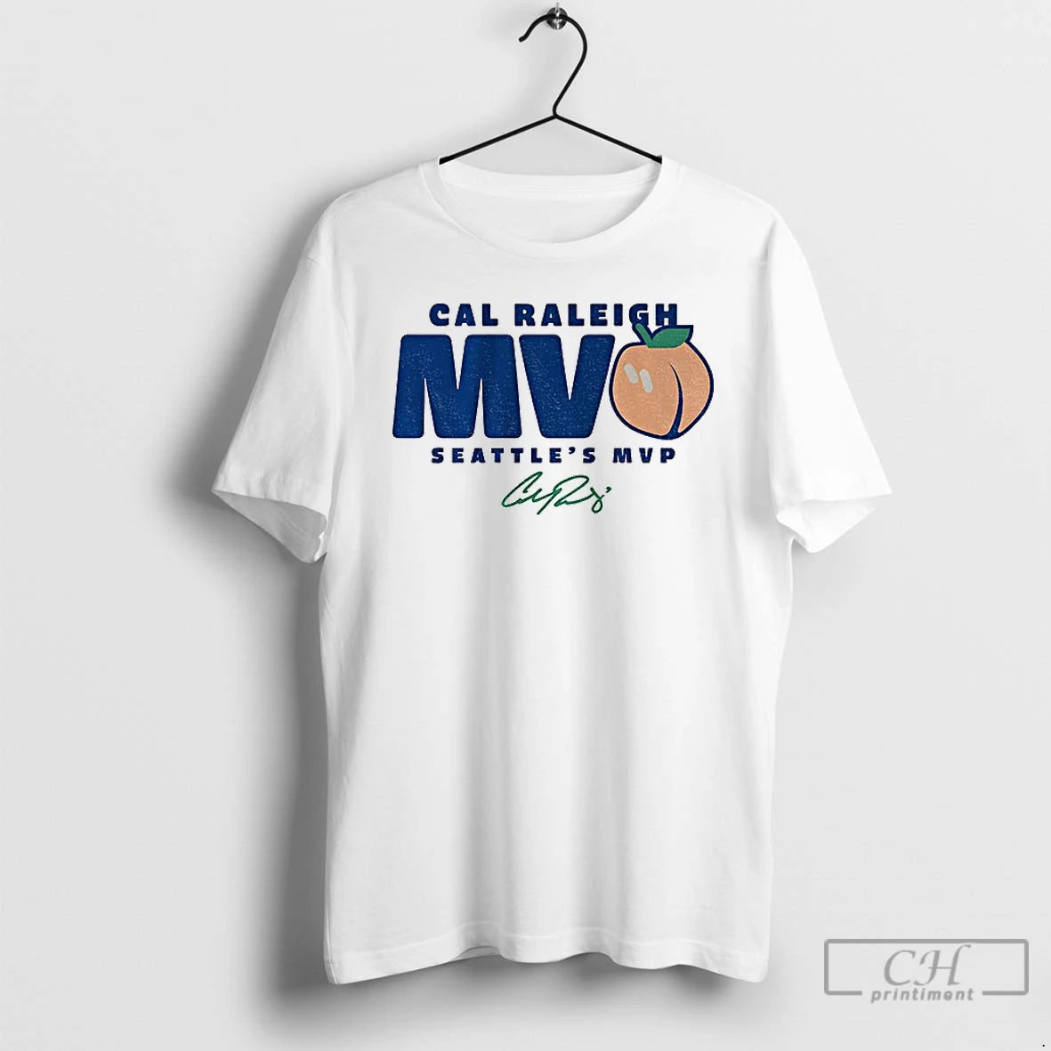 Classic Cal Raleigh Seattle Mariners Mlb Baseball Mvp Peach Signature Shirt Hoodie Sweatshirt | PurePodTees.com