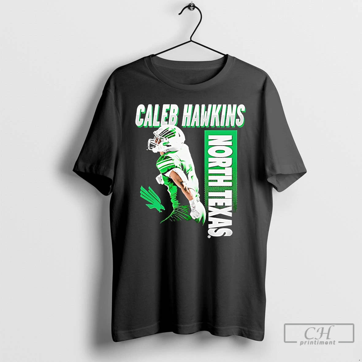Classic Caleb Hawkins Illustrated North Texas Mean Green T Shirts Hoodie Sweatshirt | PurePodTees.com