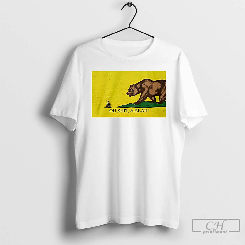 Classic California State Vs Snake Garden Flag Oh Shit A Bear T Shirts Hoodie Sweatshirt | PurePodTees.com