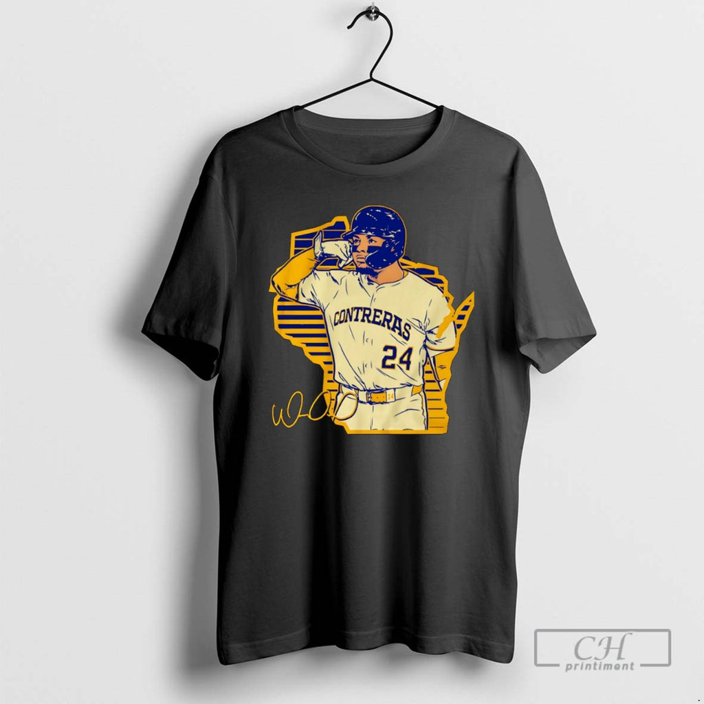 Classic Call The Pen William Contreras Milwaukee Brewers Baseball State Map Signature Shirt Sweater