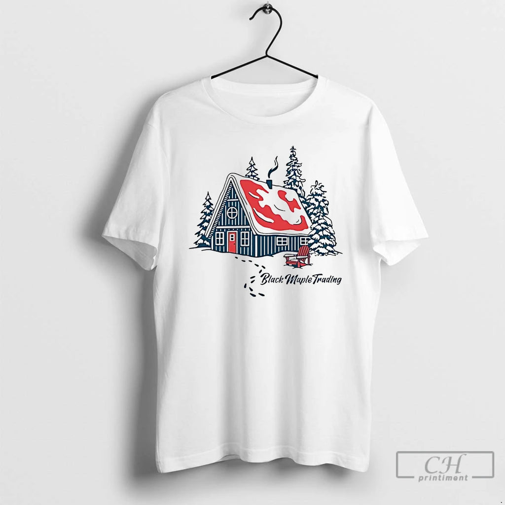 Classic Canadian Cottage Black Maple Trading T Shirts Hoodie Sweatshirt | PurePodTees.com