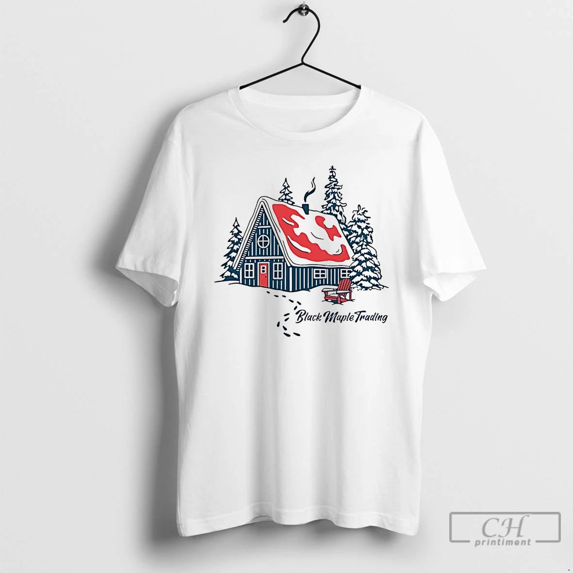 Classic Canadian Cottage Black Maple Trading T Shirts Hoodie Sweatshirt | PurePodTees.com
