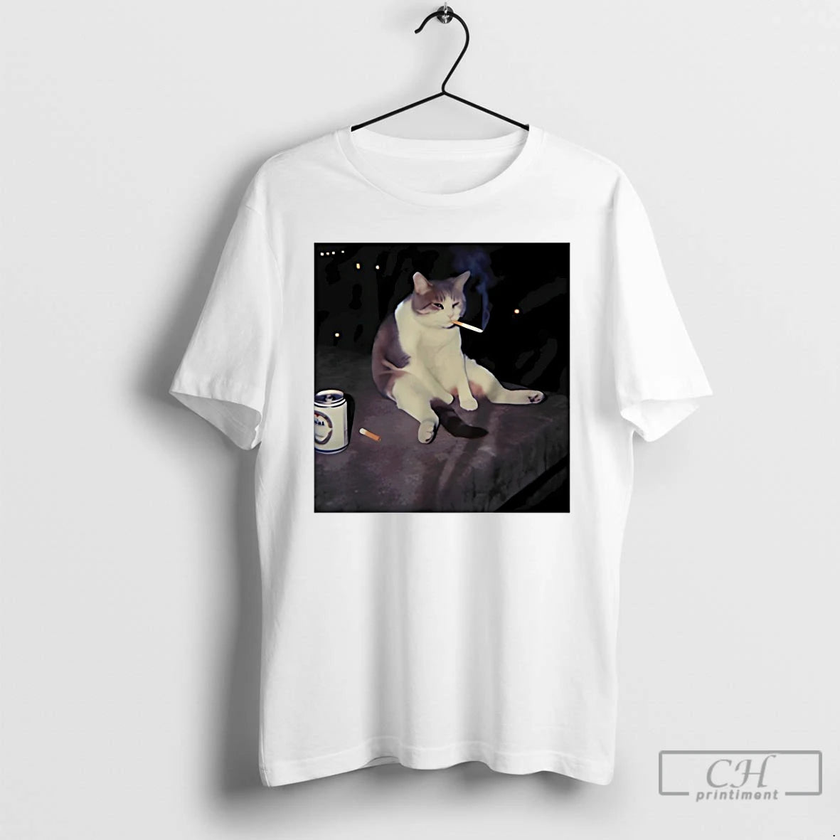 Classic Cat Smoking Cigarette Shirt Hoodie Sweatshirt | PurePodTees.com