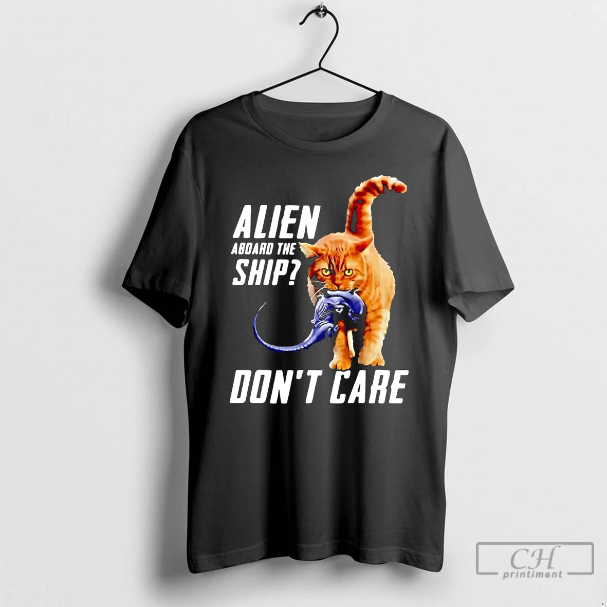 Classic Cat Alien Aboard The Ship Dont Care T Shirts Hoodie Sweatshirt | PurePodTees.com