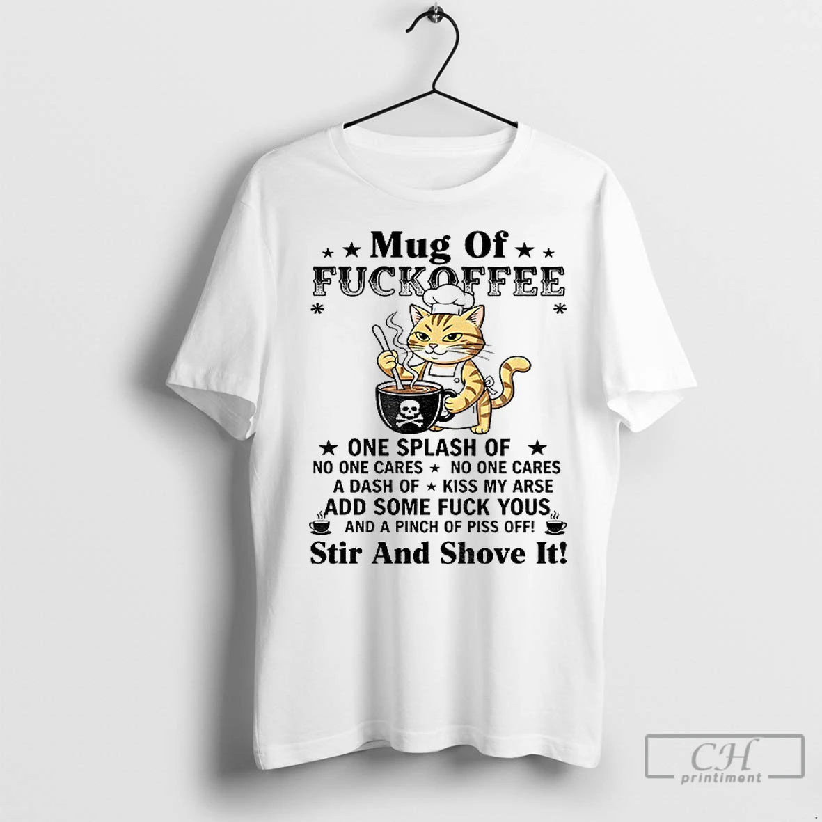 Classic Cat Of Fuckoffee One Splash Of No One Cares No One Cares A Dash Shirt Hoodie Sweatshirt | PurePodTees.com