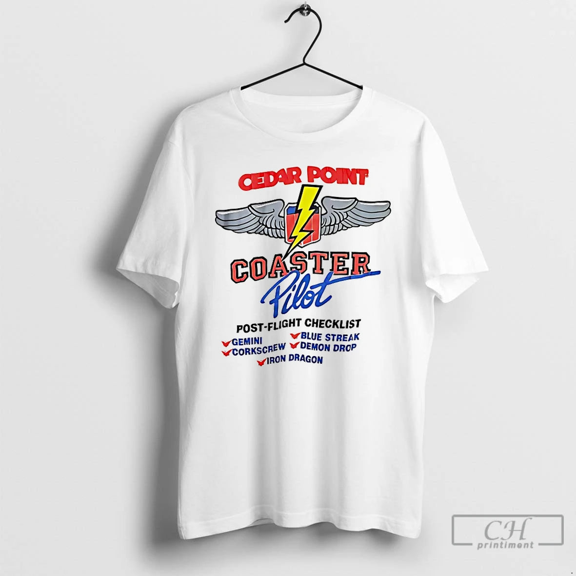 Classic Cedar Point Coaster Pilot Post Flight Checklist Shirt Hoodie Sweatshirt | PurePodTees.com