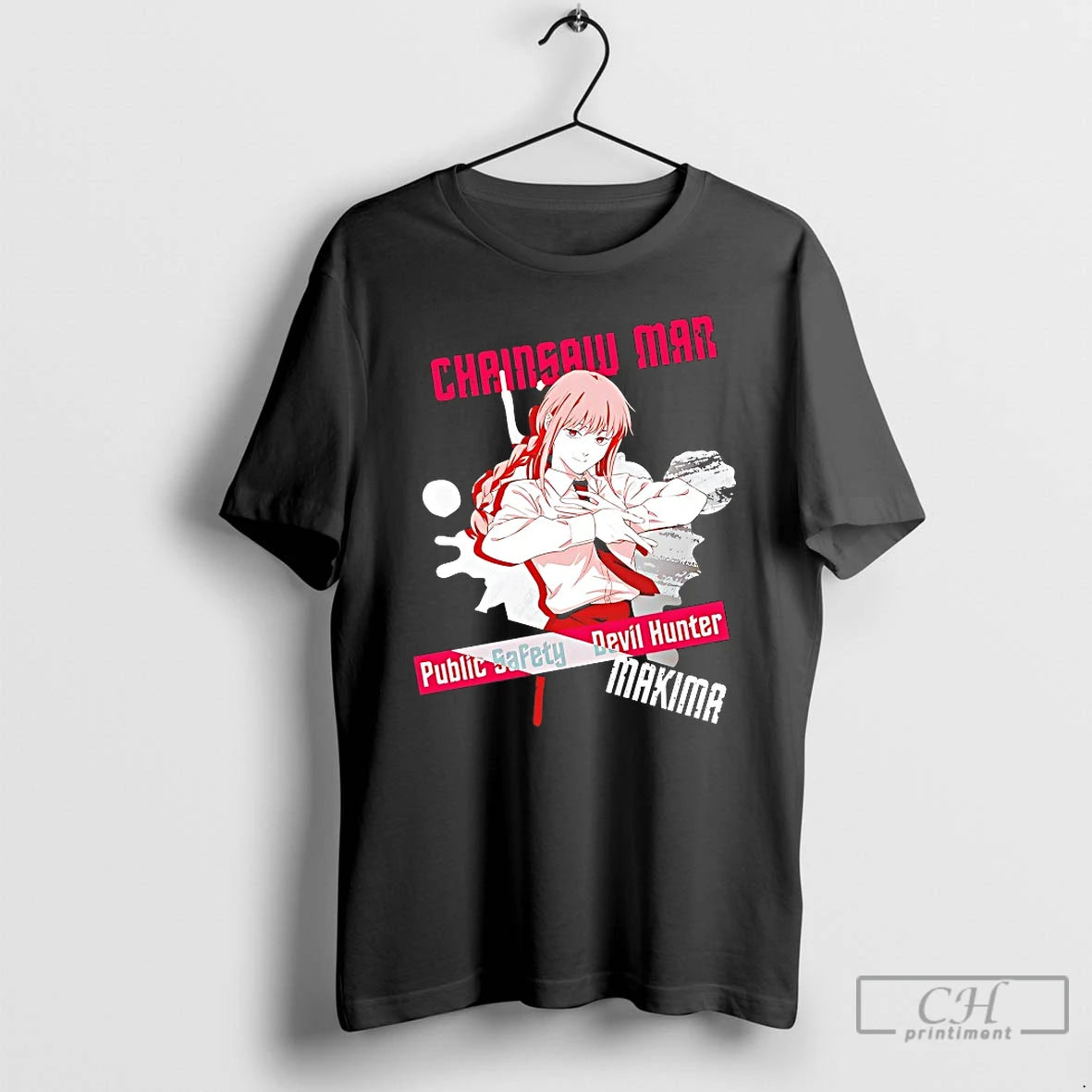Classic Chainsaw Man Makima Devil Hunter T Shirts Hoodie Sweatshirt | PurePodTees.com