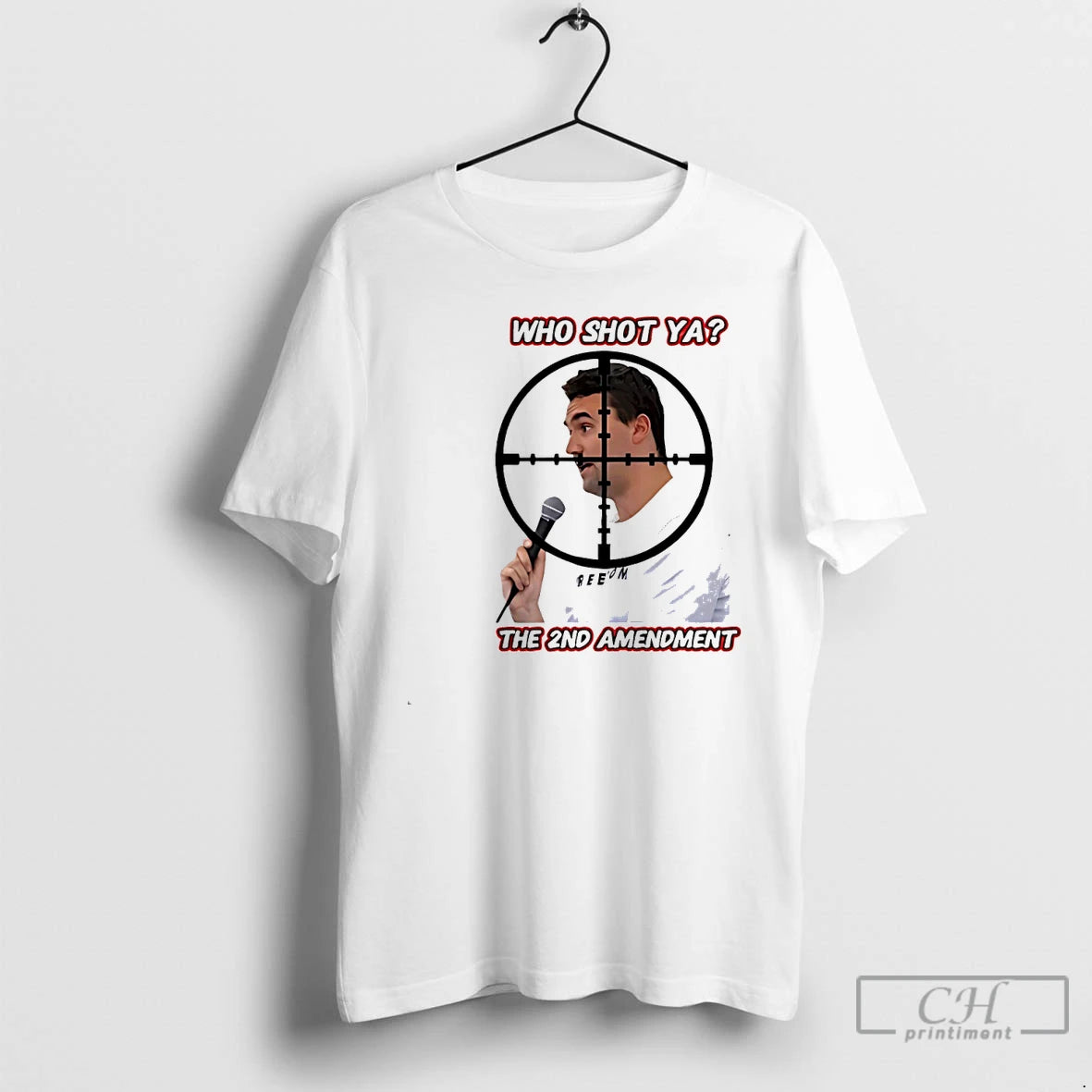 Classic Charlie Kirk Who Shot Ya The 2nd Amendment White T Shirts Hoodie Sweatshirt | PurePodTees.com