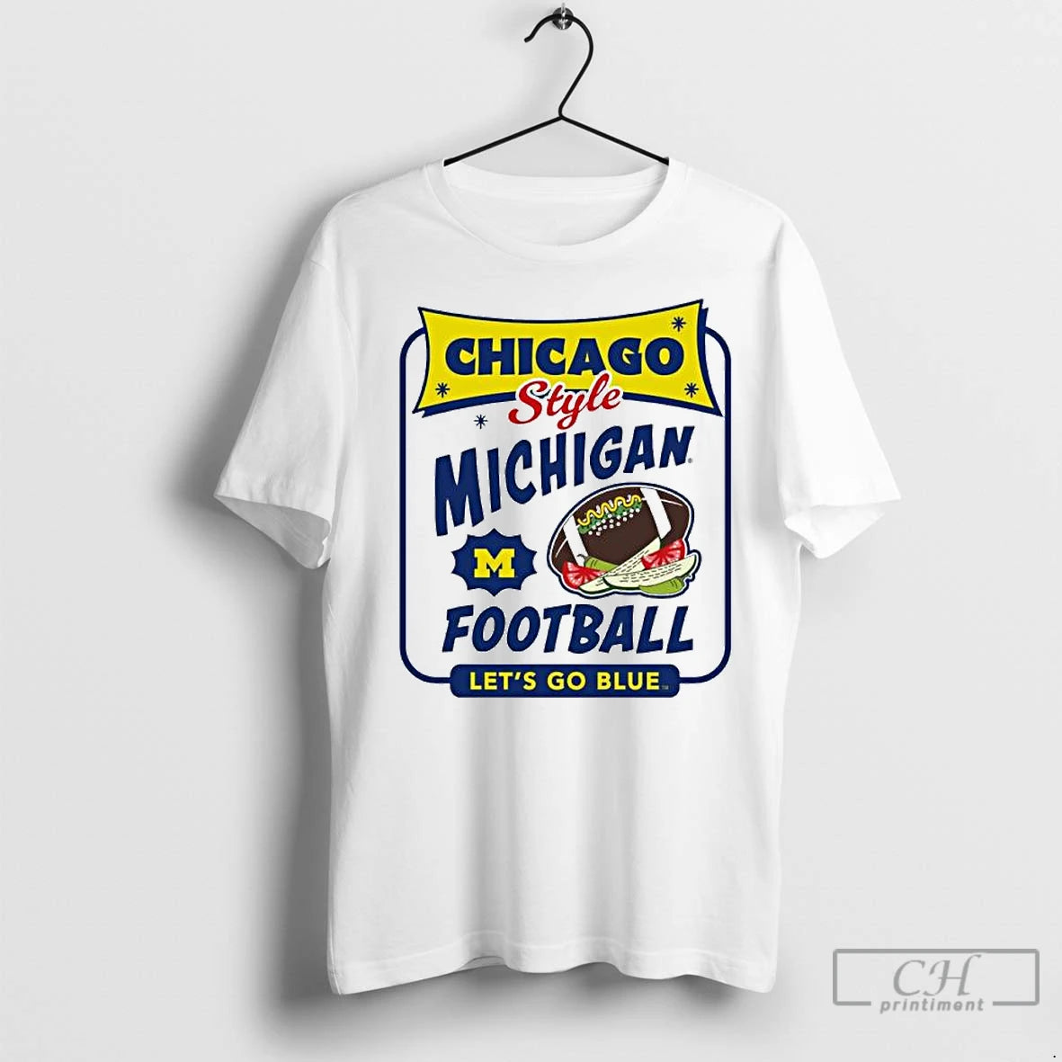 Classic Chicago Style Michigan Football Lets Go Blue Ornaments Shirt Hoodie Sweatshirt | PurePodTees.com
