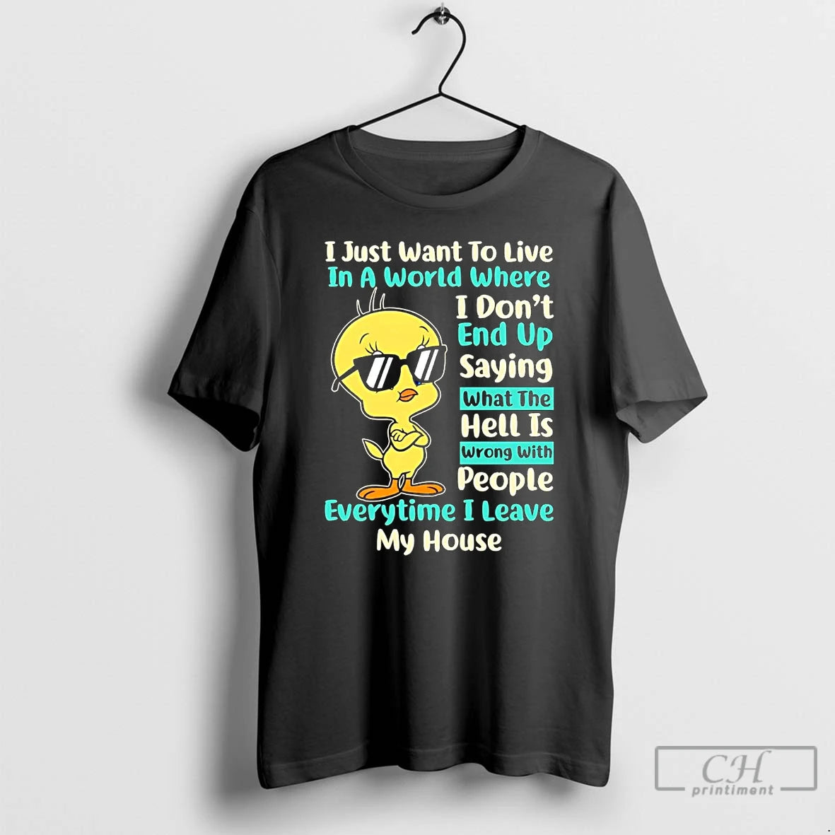 Classic Chick I Just Want To Live In A World Where I Dont End Up Shirt Hoodie Sweatshirt | PurePodTees.com