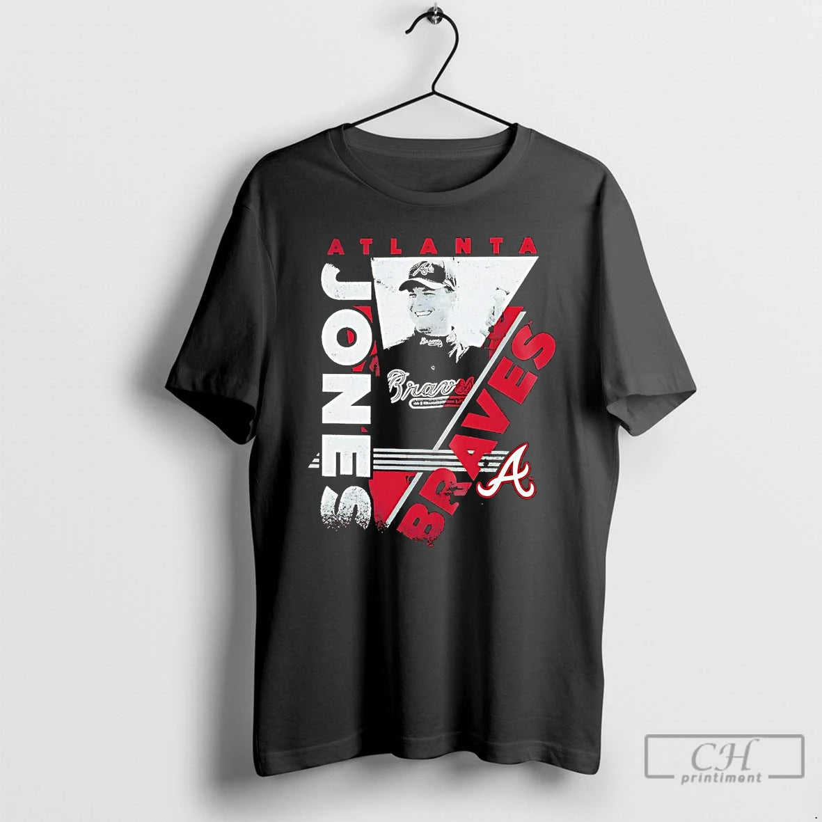 Classic Chipper Jones Portrait Atlanta Braves T Shirts Hoodie Sweatshirt | PurePodTees.com