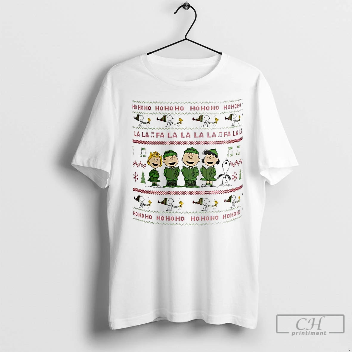 Classic Christmas Peanuts Gang Holiday Choir Two Tone Shirt Hoodie Sweatshirt | PurePodTees.com