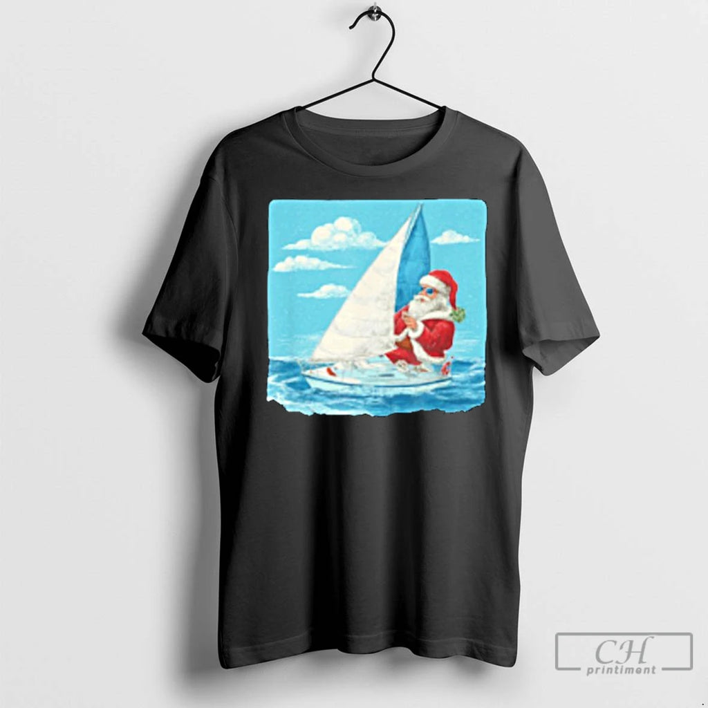 Classic Christmas Sailing Santa Sailboat Costume For Sailor Shirt Hoodie Sweatshirt | PurePodTees.com