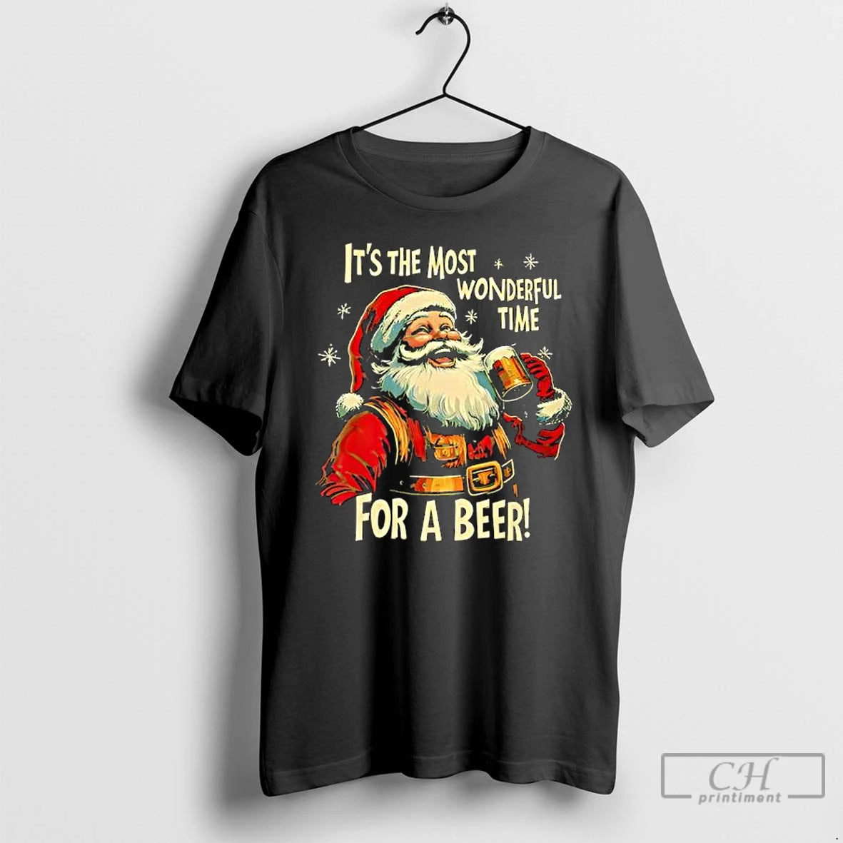 Classic Christmas Beer Drinking Santa Claus Its The Most Wonderful Time For A Beer Shirt Hoodie Sweatshirt | PurePodTees.com