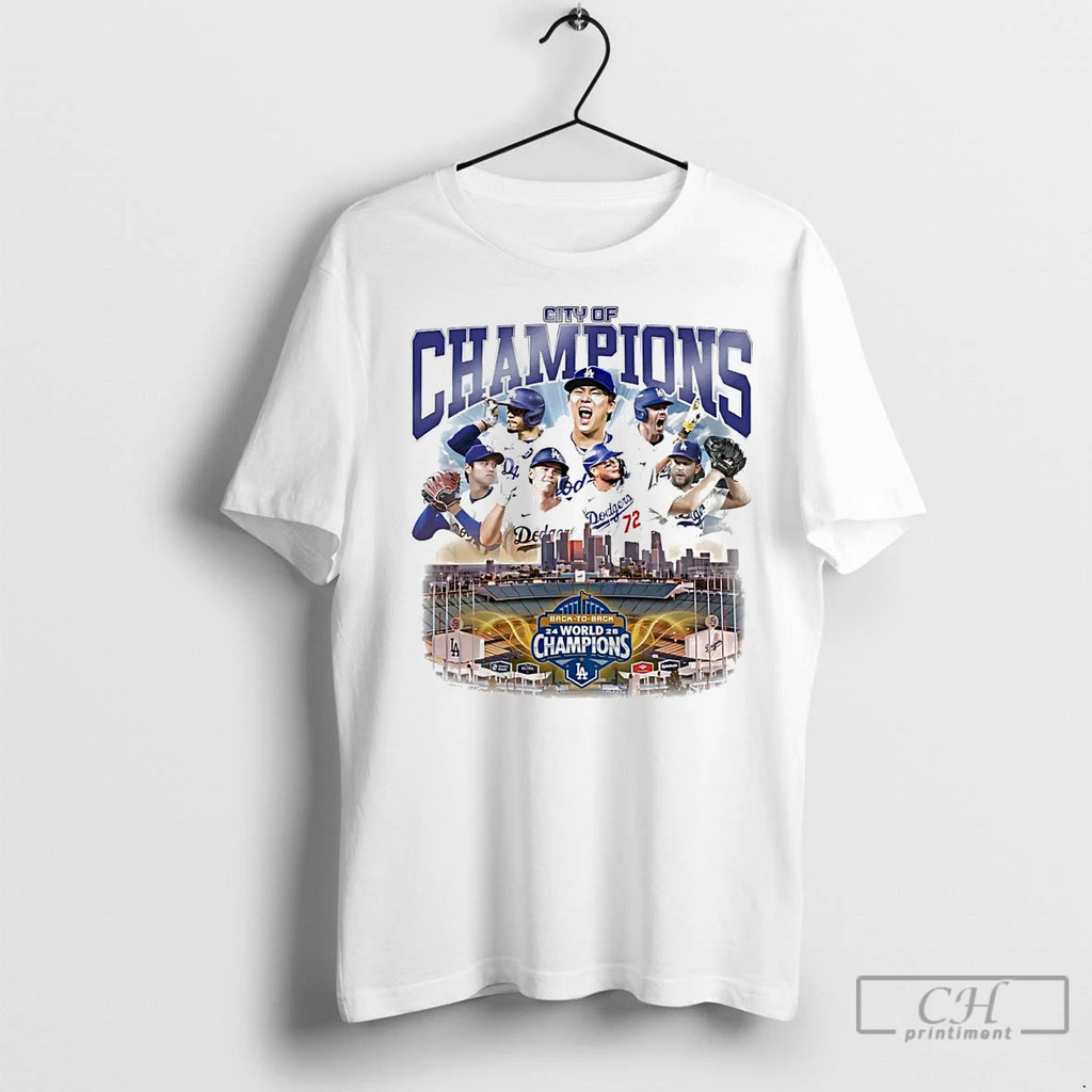 Classic City Of Champions La Dodgers 2025 World Champions Shirt Hoodie Sweatshirt | PurePodTees.com