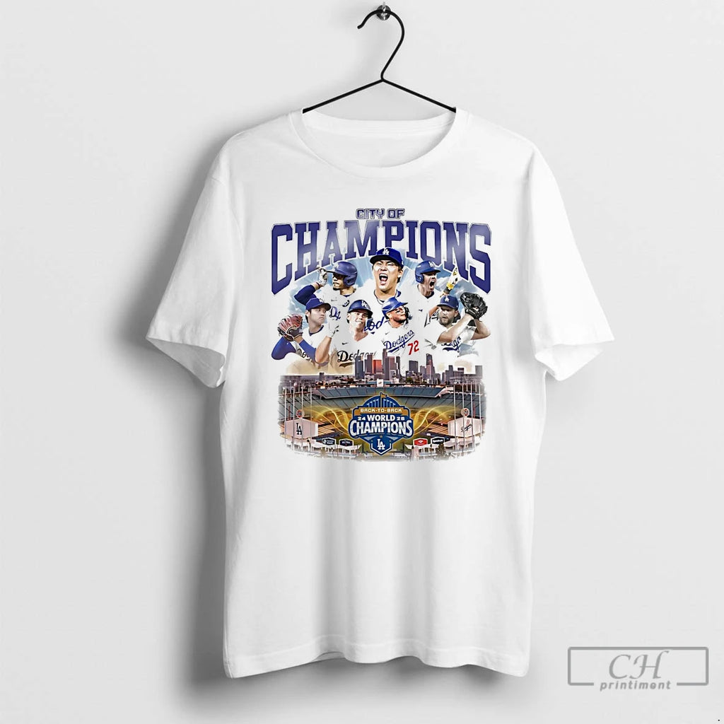 Classic City Of Champions La Dodgers 2025 World Champions T Shirts Hoodie Sweatshirt | PurePodTees.com