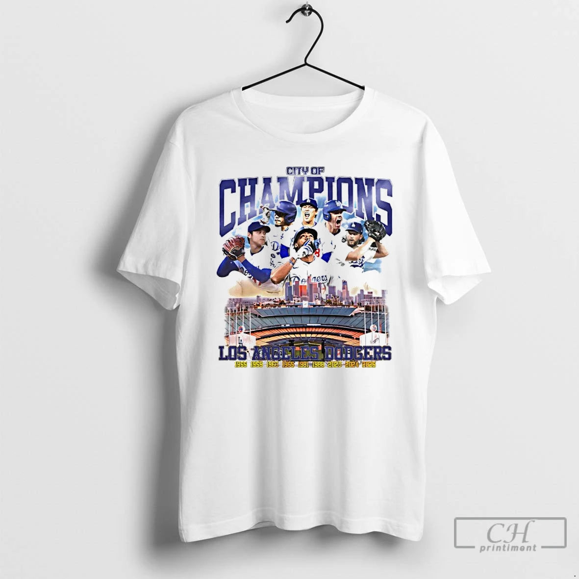 Classic City Of Champions Los Angeles Dodgers 9x World Series T Shirts Hoodie Sweatshirt | PurePodTees.com