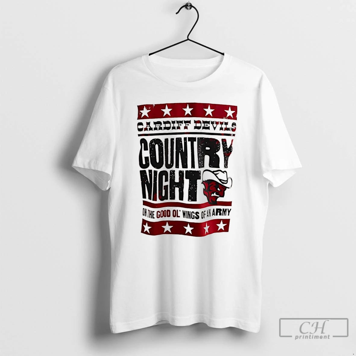 Classic Country Night Cardiff Devils On The Good Ol Wings Of An Army Logo Shirt Hoodie Sweatshirt | PurePodTees.com