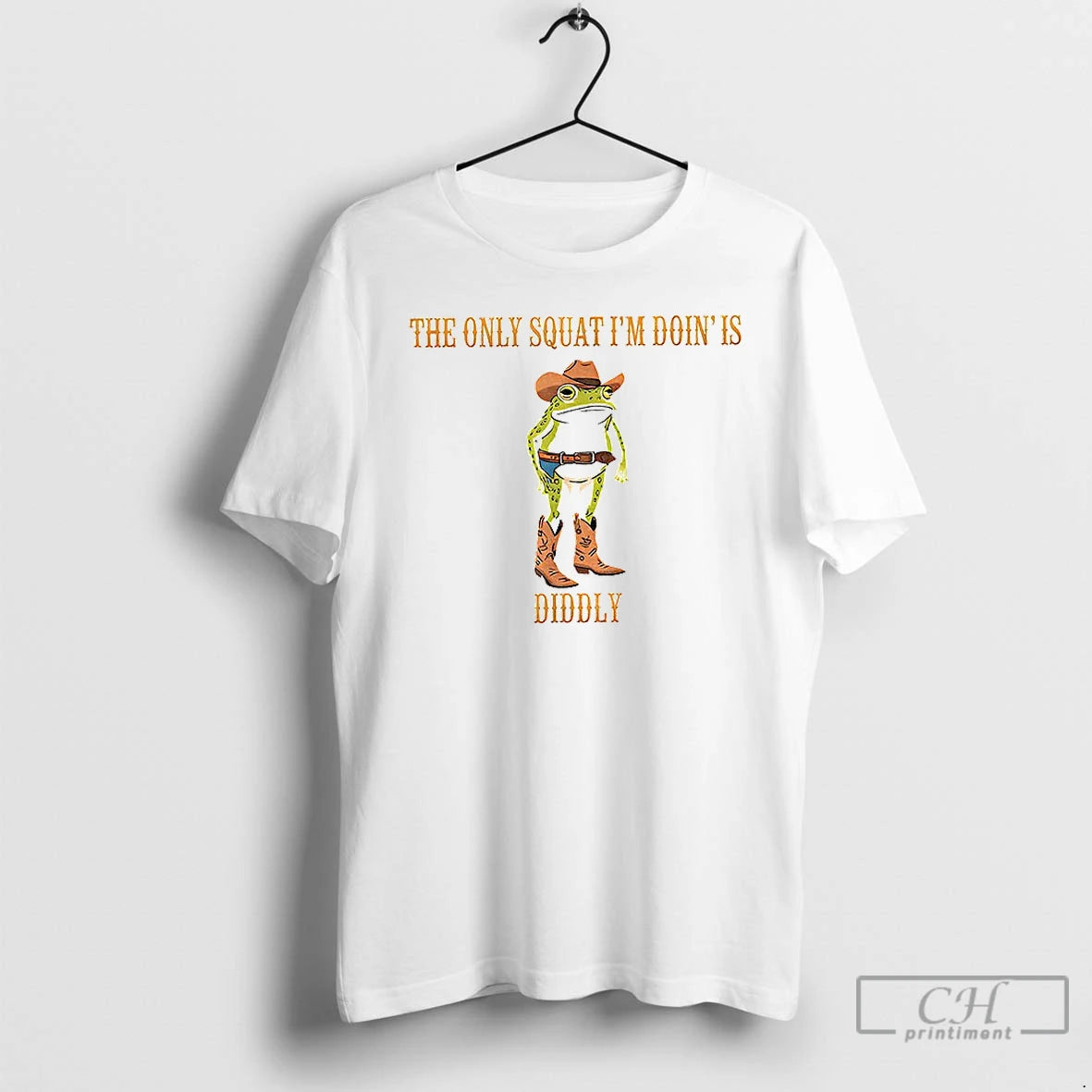 Classic Cowboy Frog The Only Squat Im Doin Is Diddly T Shirts Hoodie Sweatshirt | PurePodTees.com