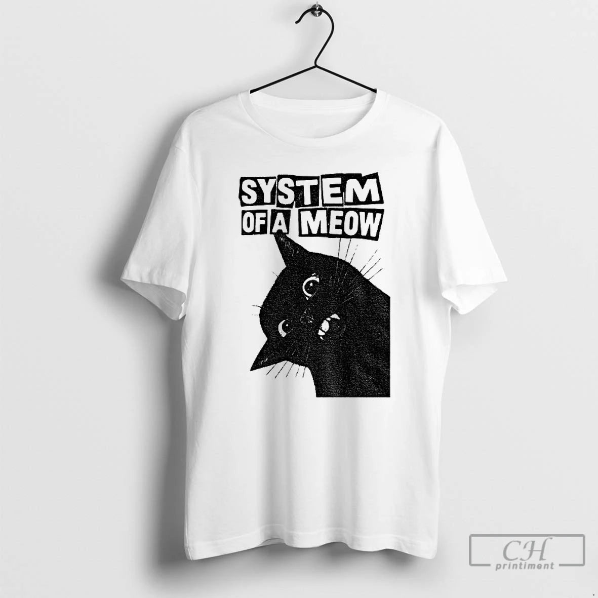 Classic Cute Black Cat System Of A Meow Shirt Hoodie Sweatshirt | PurePodTees.com