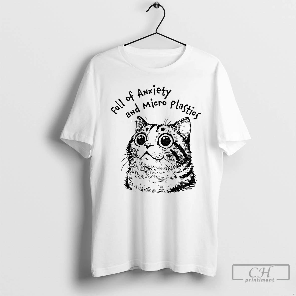 Classic Cute Cat Full Of Anxiety And Micro Plastics Vintage Shirt Hoodie Sweatshirt | PurePodTees.com