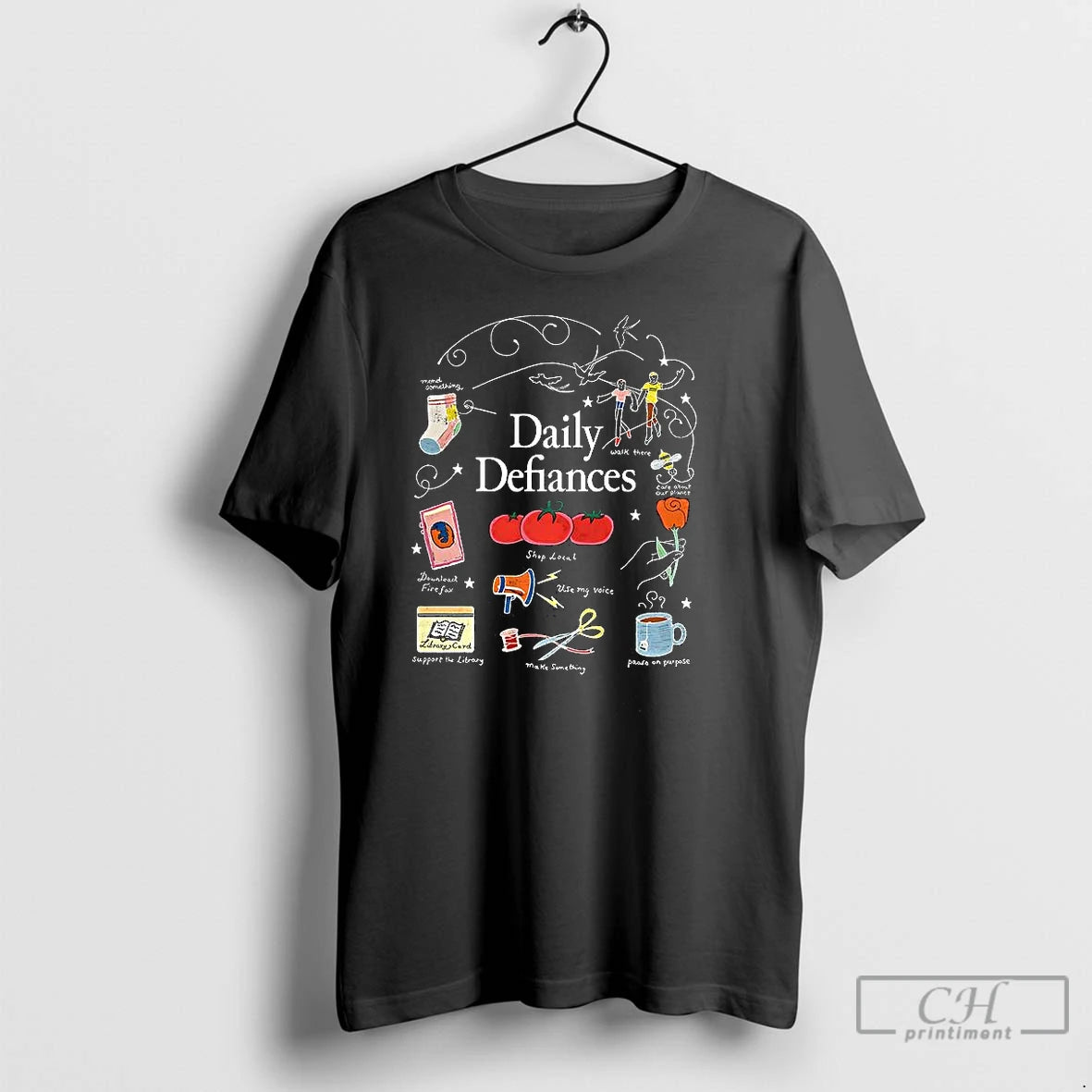 Classic Daily Defiances Shirt Hoodie Sweatshirt | PurePodTees.com