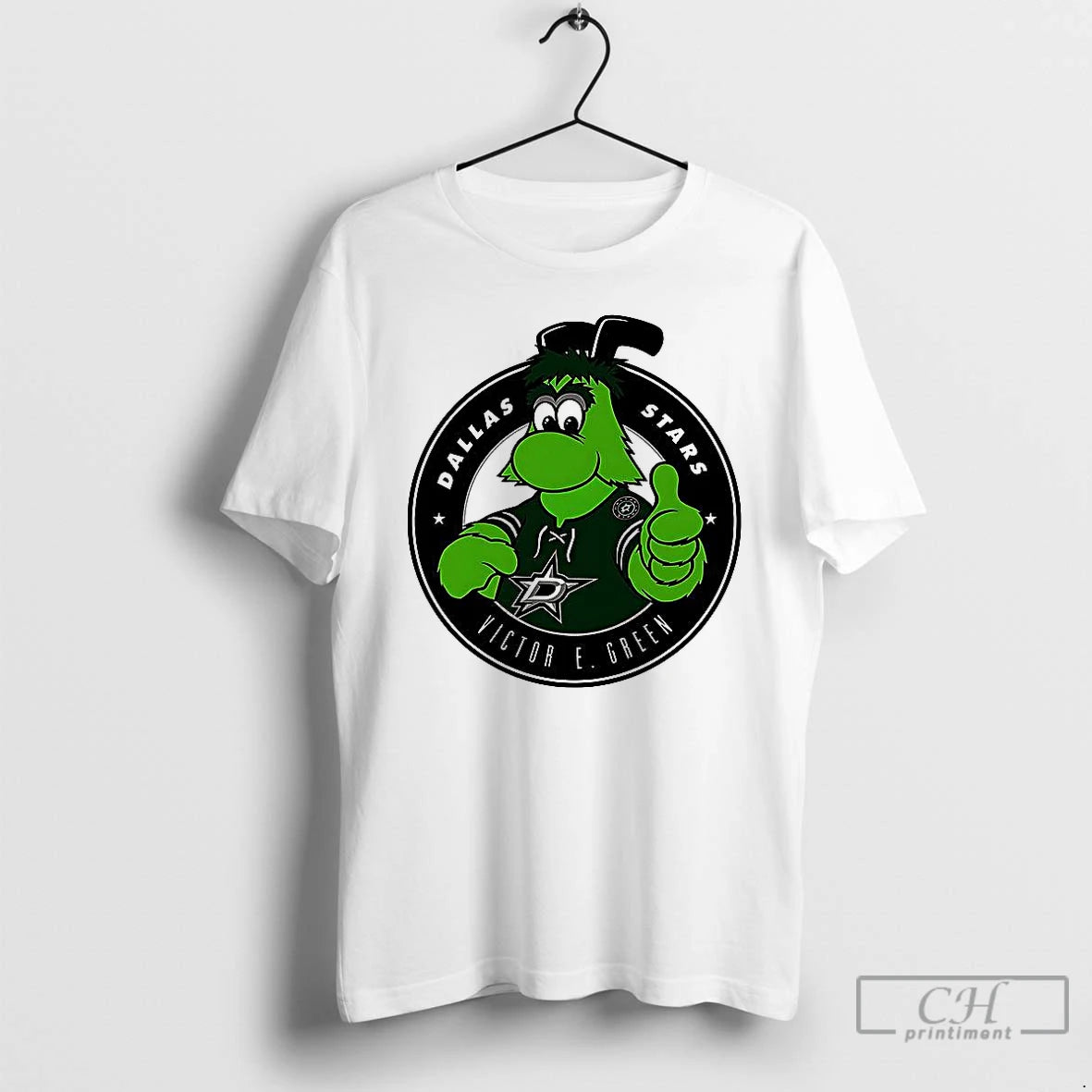 Classic Dallas Stars Victor E Green Logo T Shirts Hoodie Sweatshirt | PurePodTees.com