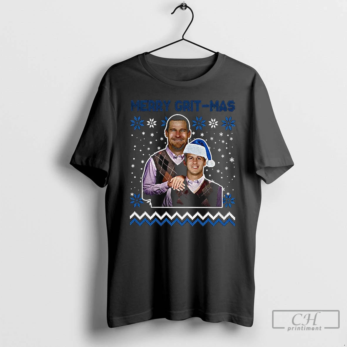 Classic Dan Campbell And Jared Goff Detroit Lions Football Merry Grit Mas Merry Christmas Shirt Hoodie Sweatshirt