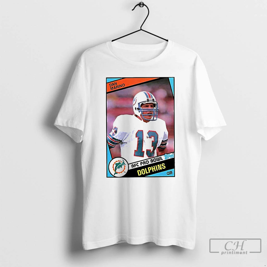 Classic Dan Marino Miami Dolphins Football Afc Pro Bowl Trading Card T Shirts