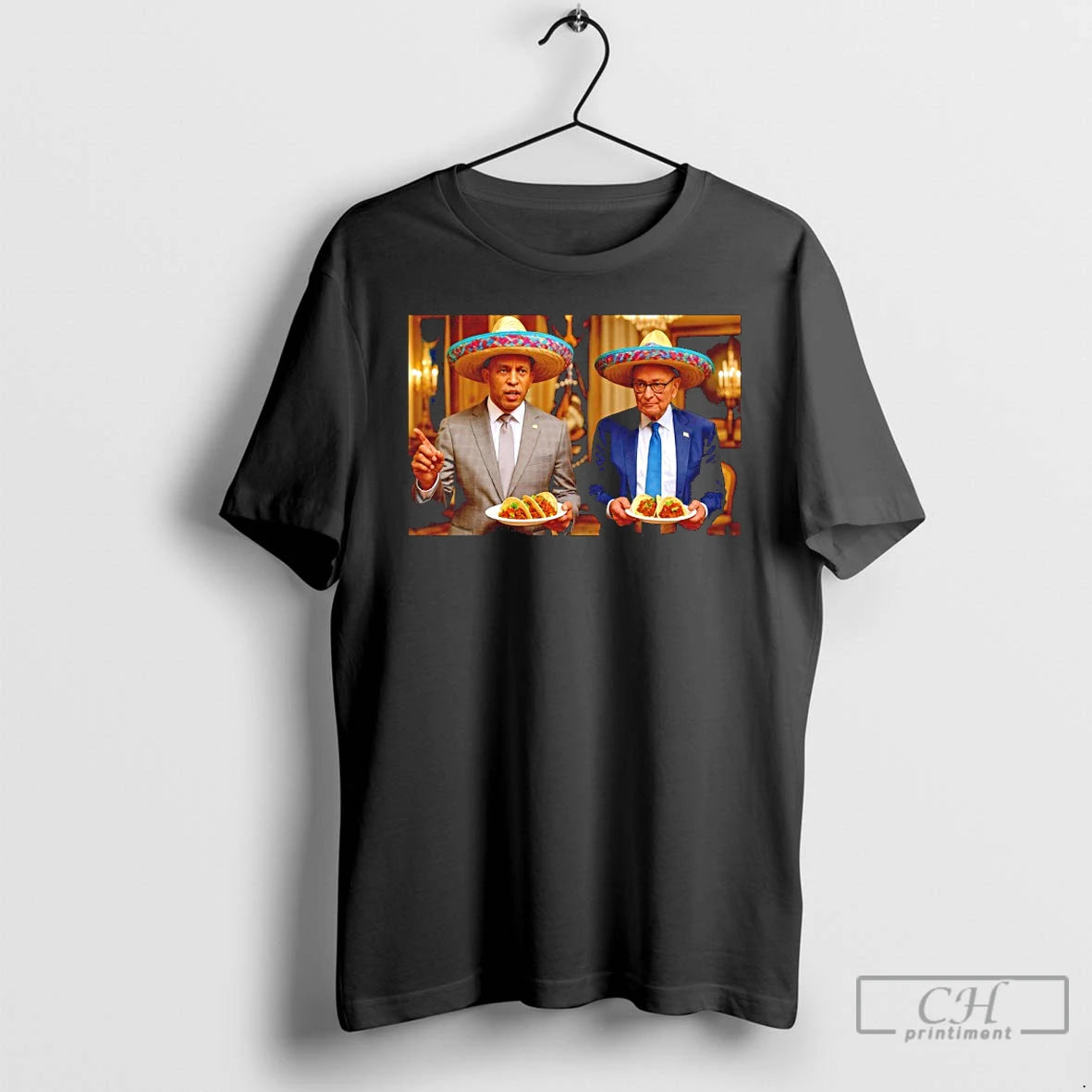 Classic Dem Leader Hakeem Jeffries Serving Taco T Shirts Hoodie Sweatshirt | PurePodTees.com