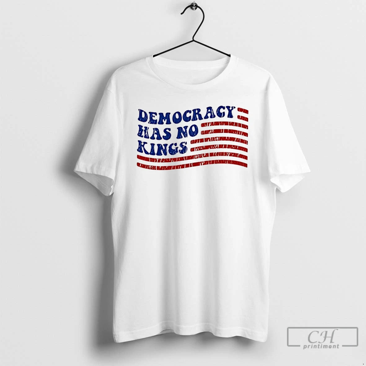 Classic Democracy Has No Kings Usa Flag Graphic T Shirts Hoodie Sweatshirt | PurePodTees.com