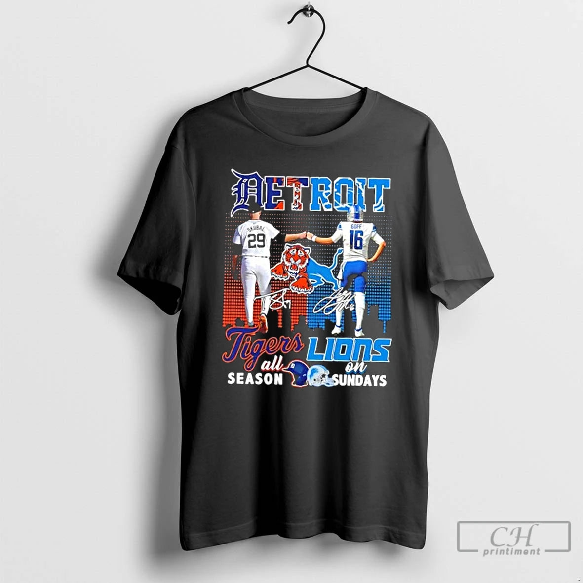 Classic Detroit Ligers Skubal Tigers All Season X Goff Lions On Sundays Skyline T Shirts Hoodie Sweatshirt | PurePodTees.com
