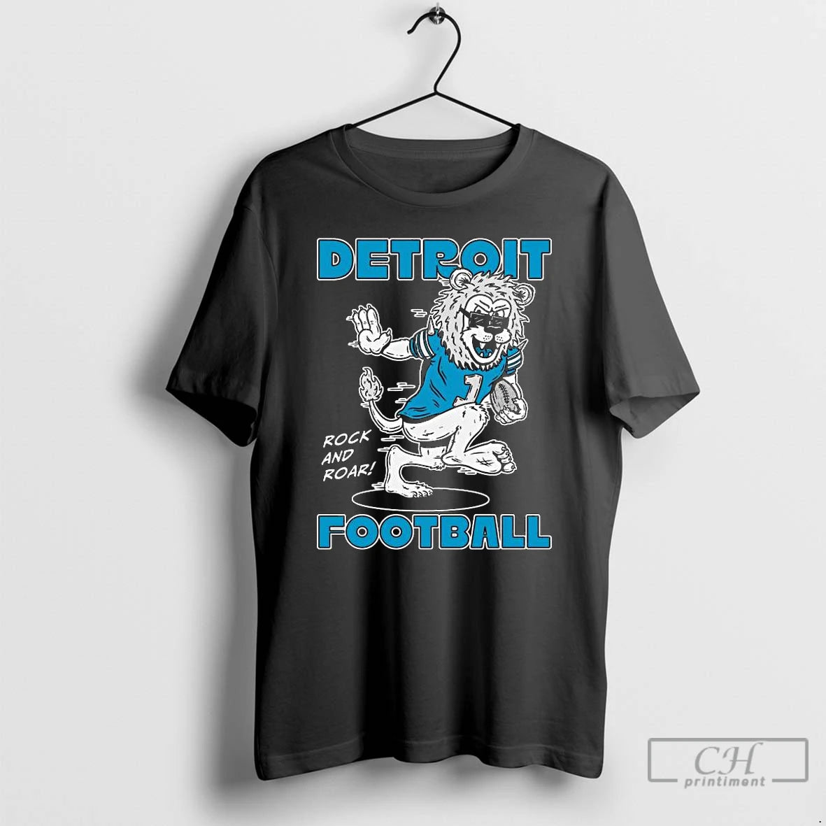 Classic Detroit Lions Football Rock And Roar Mascot 2025 Long Sleve T Shirts Hoodie Sweatshirt | PurePodTees.com