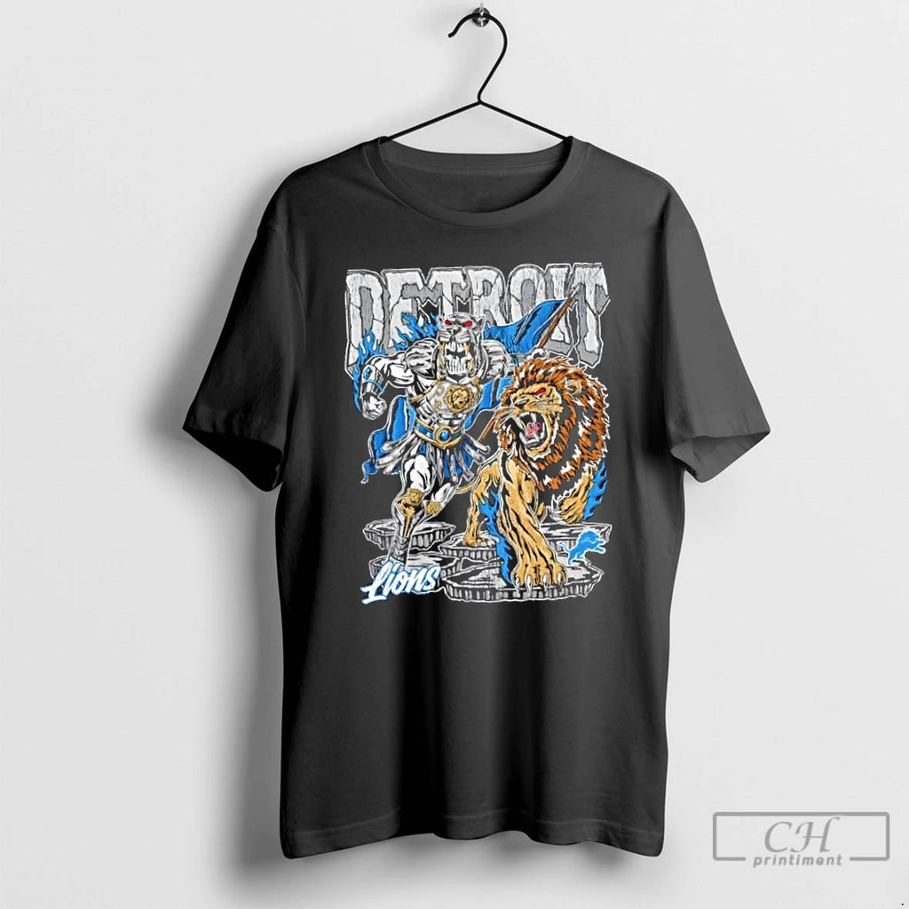 Classic Detroit Lions Gladiator Football Fire Graphic T Shirts Hoodie Sweatshirt | PurePodTees.com