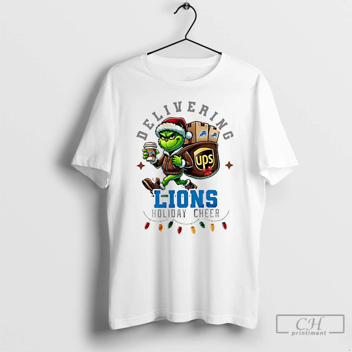 Classic Detroit Lions Grinch Delivering Ups Holiday Cheer Christmas Shirt Hoodie Sweatshirt | PurePodTees.com