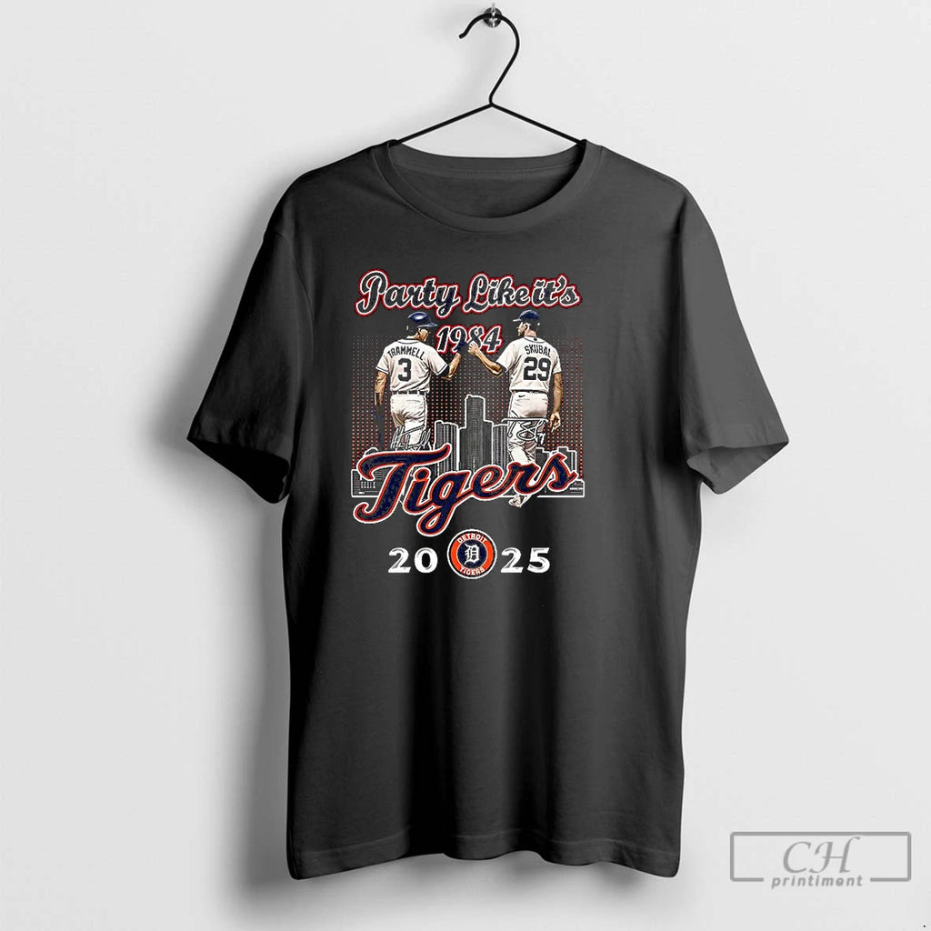 Classic Detroit Tigers Alan Trammell And Tarik Skubal Party Like Its 2025 Signature T Shirts