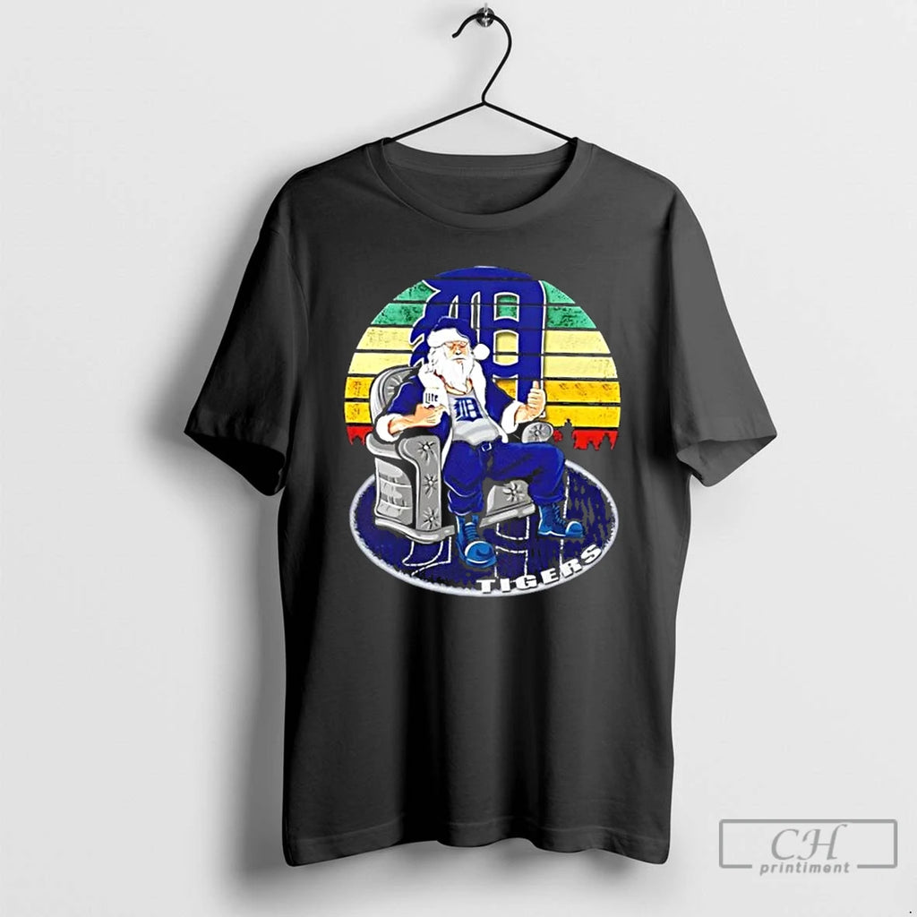Classic Detroit Tigers X Santa Claus Christmas Vintage T Shirts Hoodie Sweatshirt | PurePodTees.com